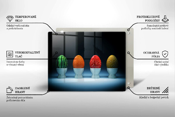 Vidro para placas de indução Ovos de frutas abstratas