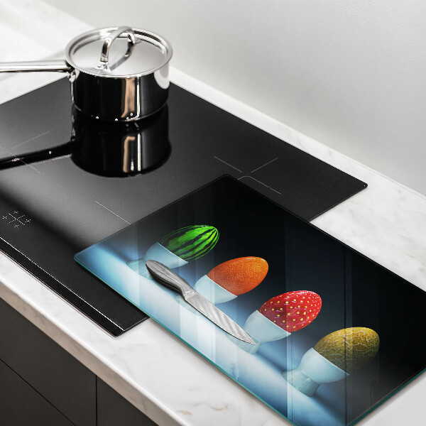 Vidro para placas de indução Ovos de frutas abstratas