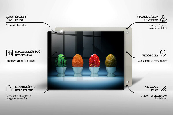 Vidro para placas de indução Ovos de frutas abstratas