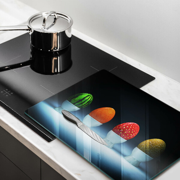 Vidro para placas de indução Ovos de frutas abstratas