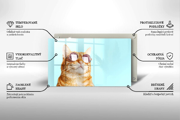 Tampa de parede do fogão a gás Um gato ruivo com óculos