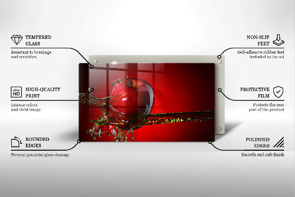 Tampa de parede do fogão a gás Maçã na água