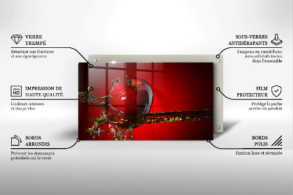 Tampa de parede do fogão a gás Maçã na água
