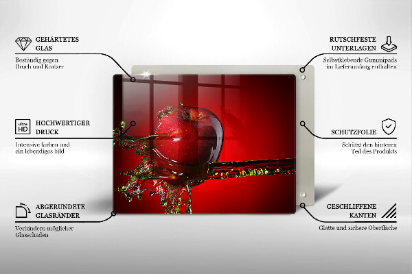 Tampa de parede do fogão a gás Maçã na água
