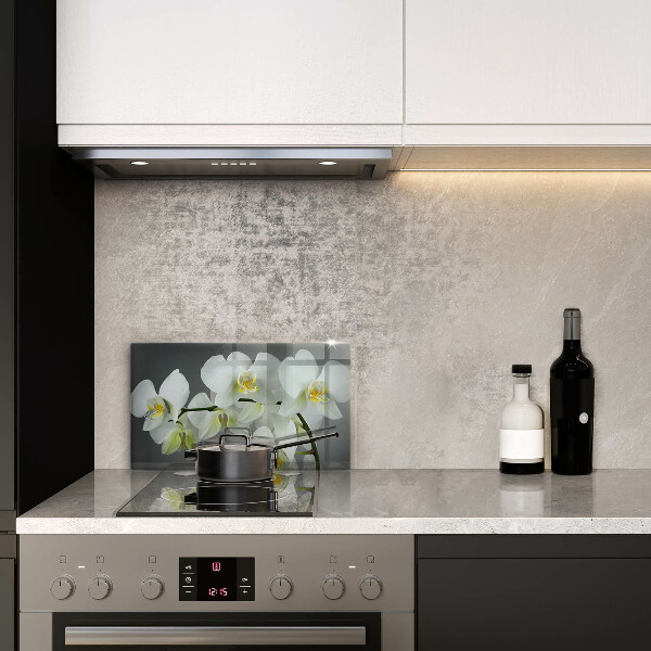 Vidro para placas de indução Flores de orquídea branca