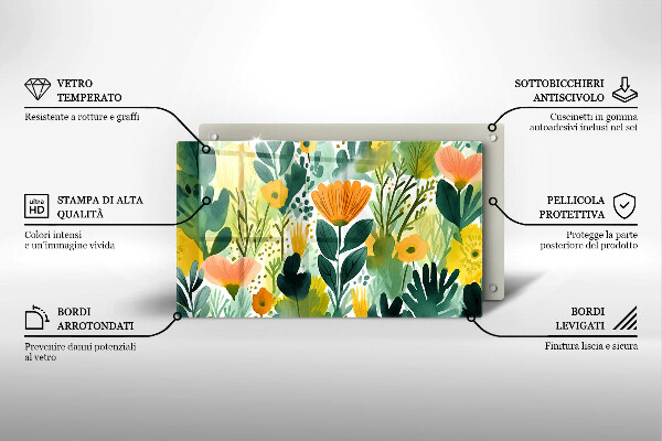 Cobertura de indução Flores pintadas