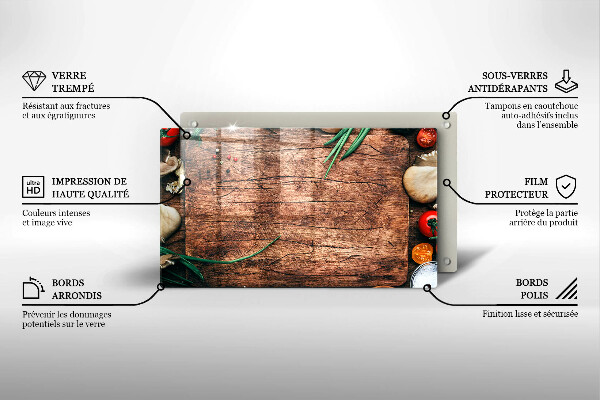 Tampa de parede do fogão a gás Tábua de cozinha de madeira