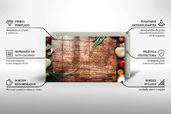 Tampa de parede do fogão a gás Tábua de cozinha de madeira