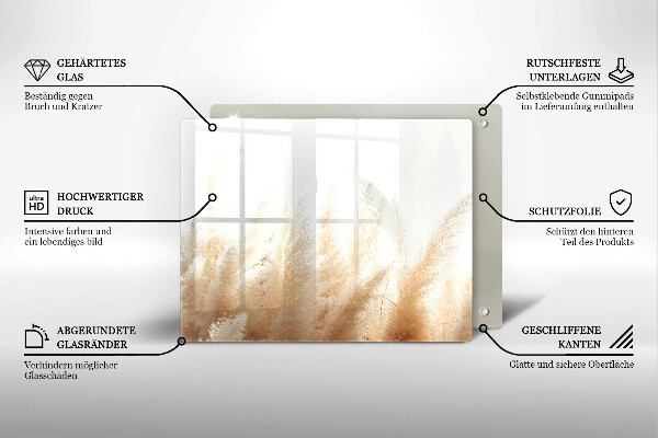 Tampa de parede do fogão a gás Capim-dos-pampas