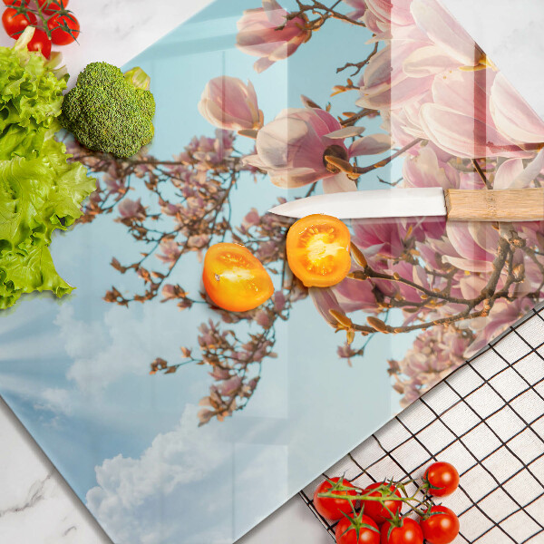 Vidro para placas de indução Árvore de flores rosa