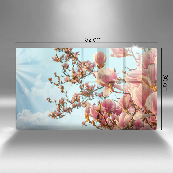 Vidro para placas de indução Árvore de flores rosa