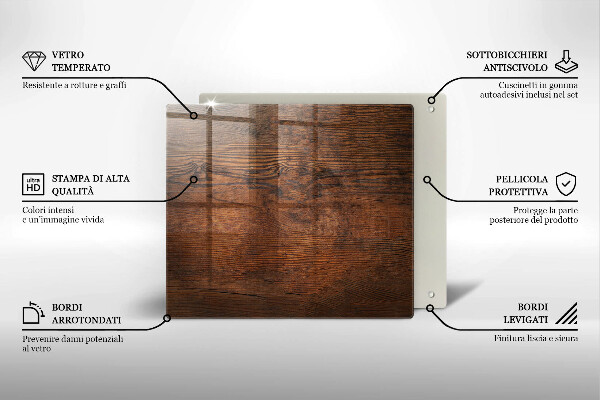 Protetor placa de indução Placa de madeira escura