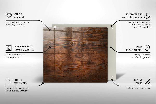 Protetor placa de indução Placa de madeira escura