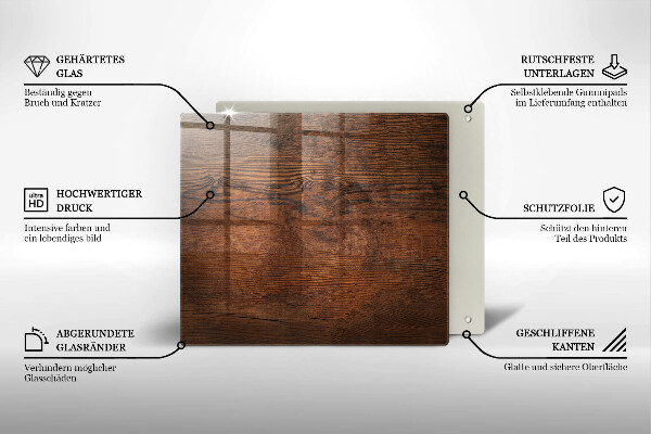 Protetor placa de indução Placa de madeira escura