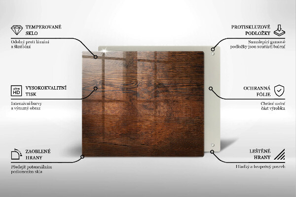 Protetor placa de indução Placa de madeira escura