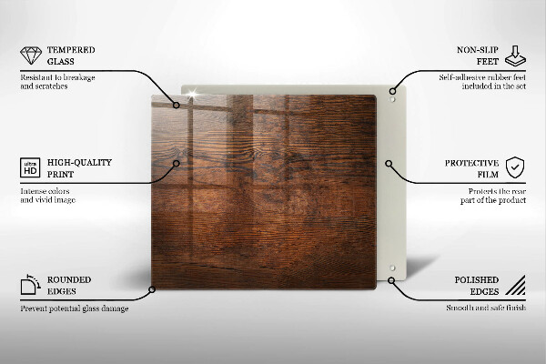 Protetor placa de indução Placa de madeira escura