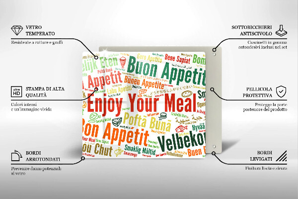 Tábua protetora Bon appetit legendas idiomas