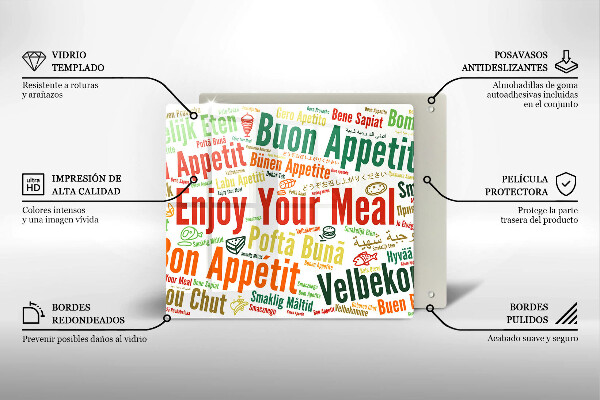 Tábua protetora Bon appetit legendas idiomas
