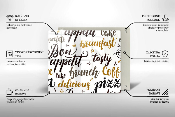 Protetor placa de indução legendas de bom apetite