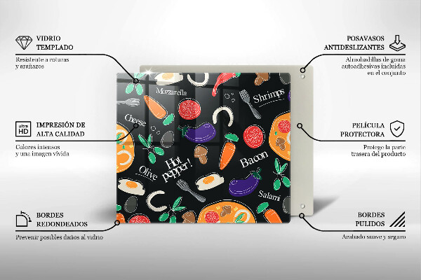 Protetor placa indução Ilustração de alimentos