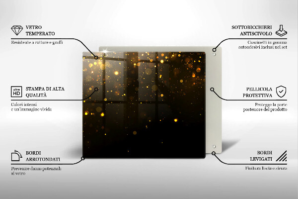 Protetor placa indução Glitter dourado