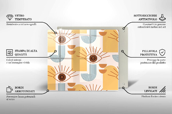 Protetor placa de indução Olhos com padrão boho