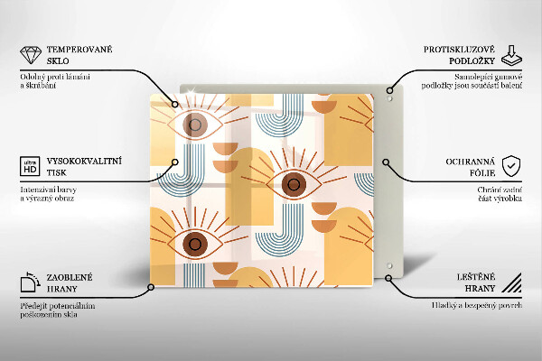 Protetor placa de indução Olhos com padrão boho