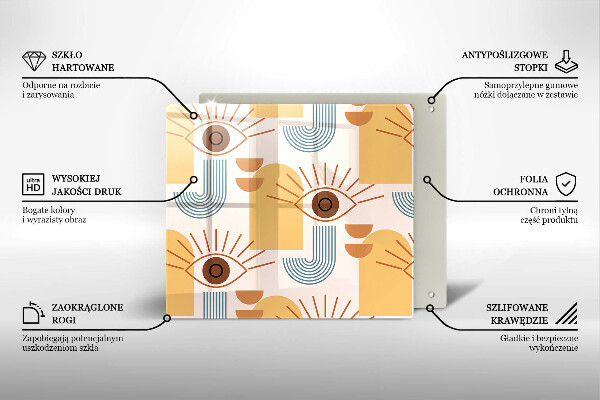 Protetor placa de indução Olhos com padrão boho