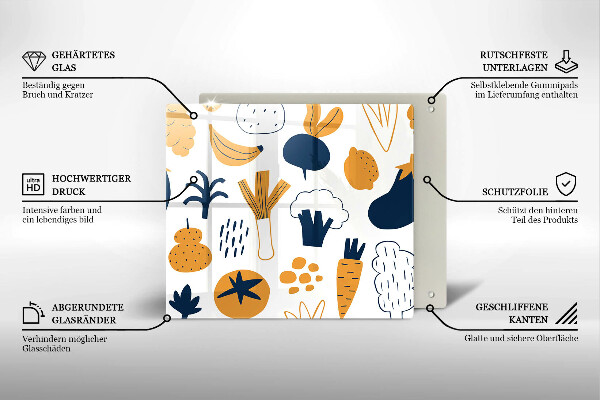 Protetor placa indução Ilustração de alimentos