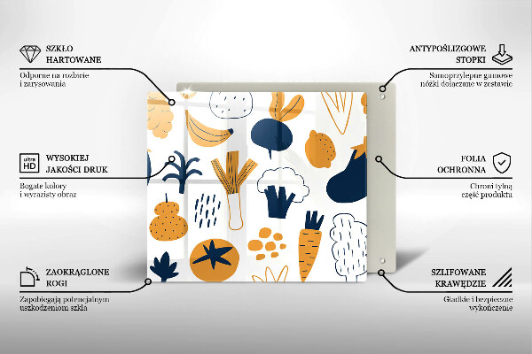 Protetor placa indução Ilustração de alimentos