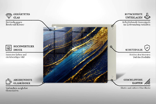 Protetor placa indução Abstração azul marinho