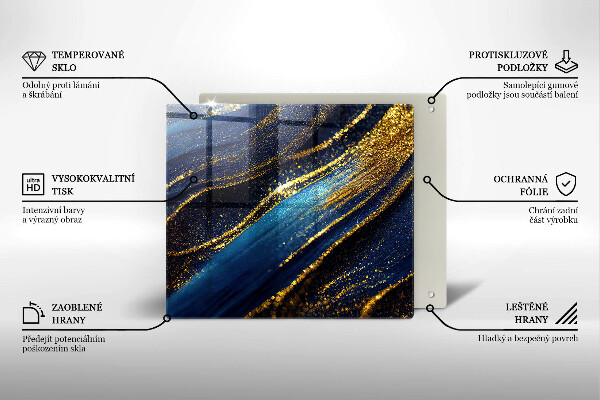Protetor placa indução Abstração azul marinho