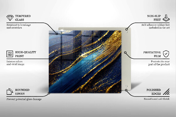 Protetor placa indução Abstração azul marinho