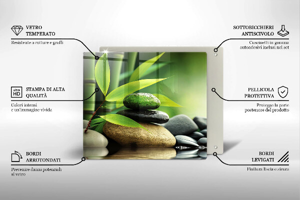 Protetor placa indução Pedras de bambu zen