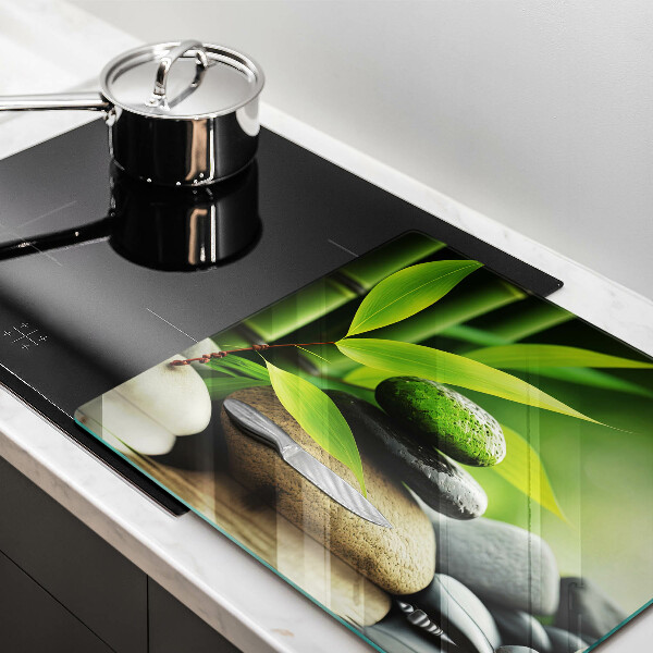 Protetor placa indução Pedras de bambu zen