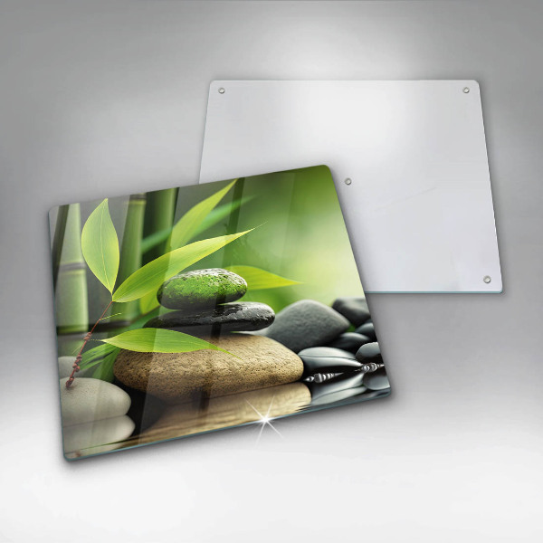 Protetor placa indução Pedras de bambu zen