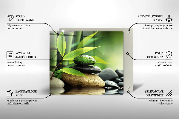 Protetor placa indução Pedras de bambu zen