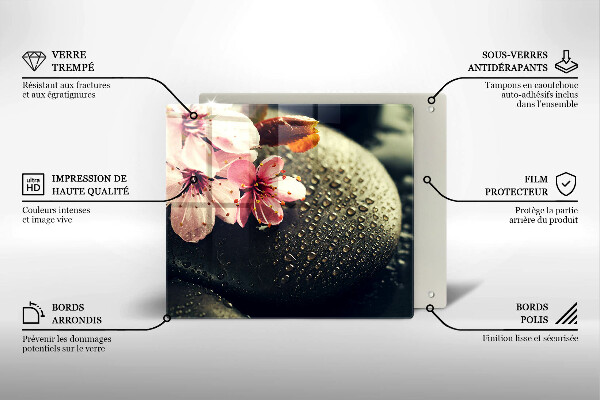 Tábua protetora Flores pedras zen