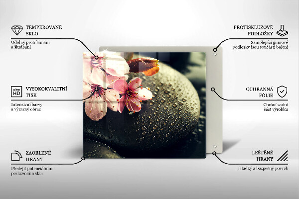 Tábua protetora Flores pedras zen