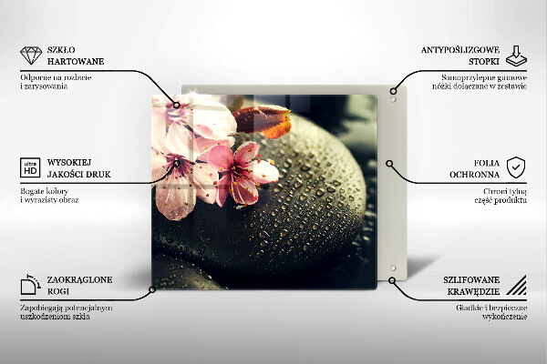 Tábua protetora Flores pedras zen