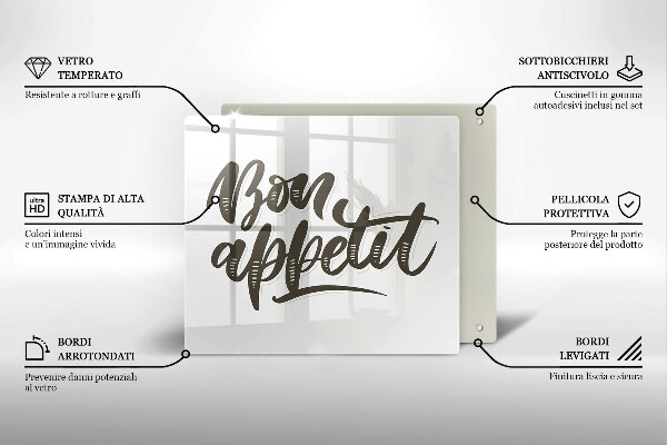 Protetor placa de indução A inscrição Bon Appetit