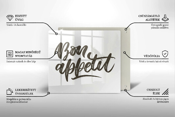 Protetor placa de indução A inscrição Bon Appetit