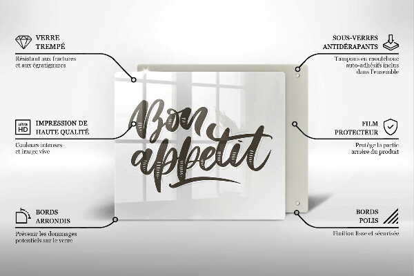 Protetor placa de indução A inscrição Bon Appetit
