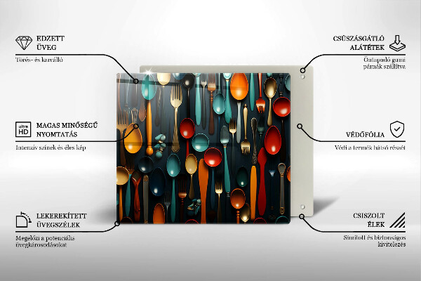 Tábua protetora Colheres e garfos coloridos