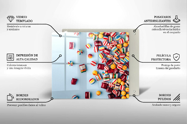 Protetor placa de indução Doces coloridos