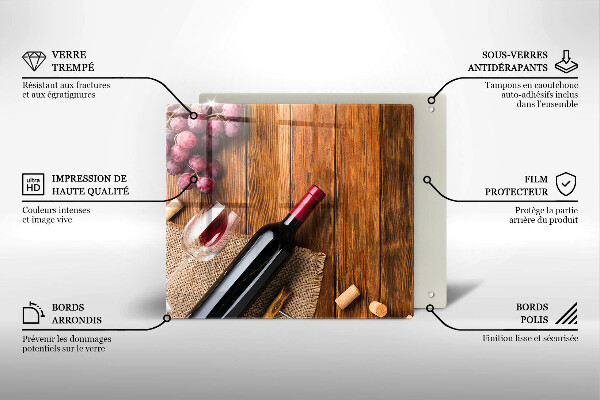 Protetor placa indução Uma garrafa de vinho tinto