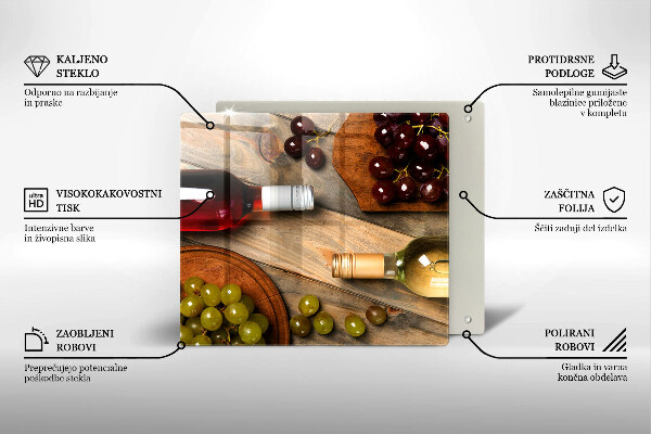 Protetor placa de indução Garrafas de vinho e uvas