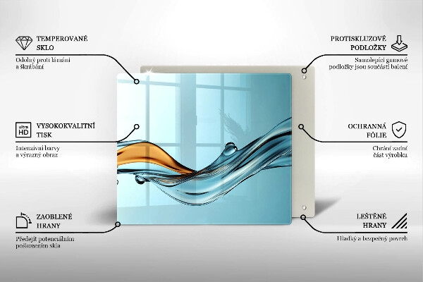 Protetor placa indução Água sobre fundo azul