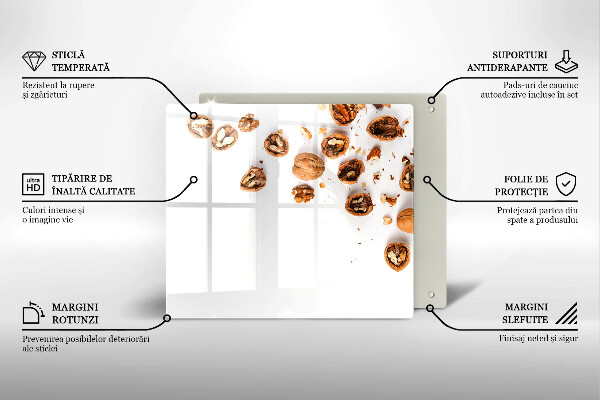 Tábua protetora Nozes em fundo branco