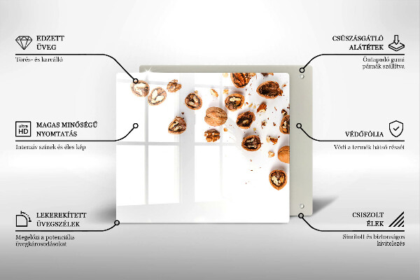 Tábua protetora Nozes em fundo branco